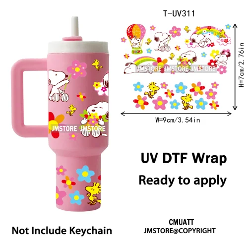 Princess Mirror Coquette Bow Family Vacation UV DTF Wraps Ready To Use Transfer Stickers Waterproof For Mini Tumbler Keychain