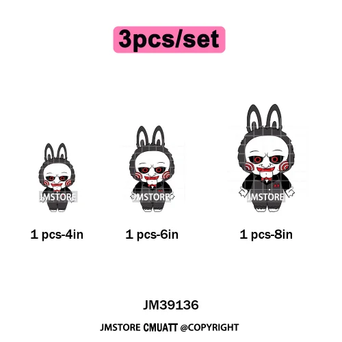Trendy Cute Cartoon Doll Coquette Mirror Horror Halloween Iron on DTF Washable Transfers Stickers Ready to Press for Clothing