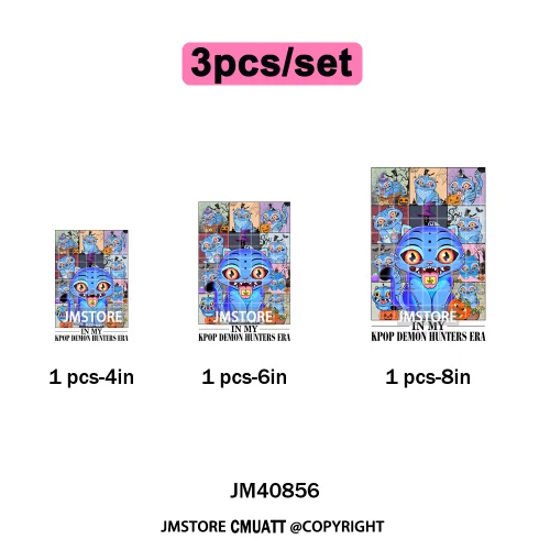 Kpop Culture Idol Movie Inspired Music Lover Cute Blue Anime Character Iron on DTF Transfers Stickers Ready to Press for Clothes