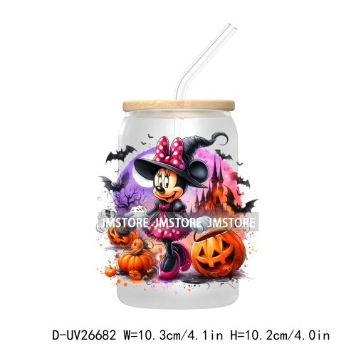 Cartoon Mouse And Friends Halloween Pumpkin UV DTF Transfer Stickers Decals For Libbey Cold Cups Mugs Tumbler Custom Labels Fall