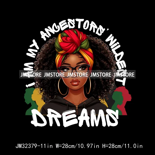 Big Black History Energy Proud Afro Woman Juneteenth Fist Breaking Chains Iron On DTF Heat Press Transfers Stickers For T-shirts