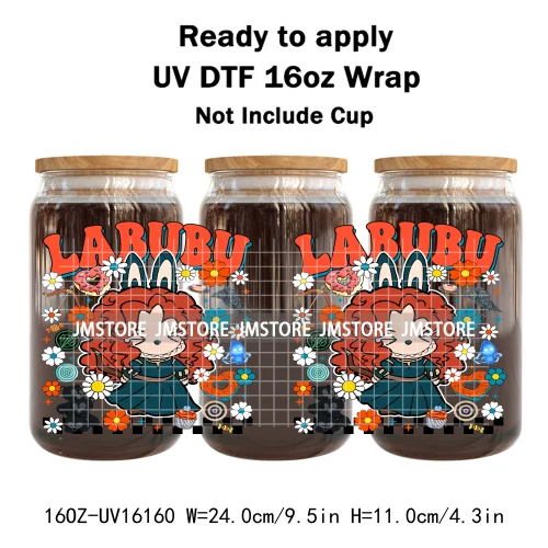 Colorful Cartoon Monster Dolls Princess UV DTF Stickers Ready To Transfer Cup Wrap Custom Labels For Libbey Can Glass Tumbler