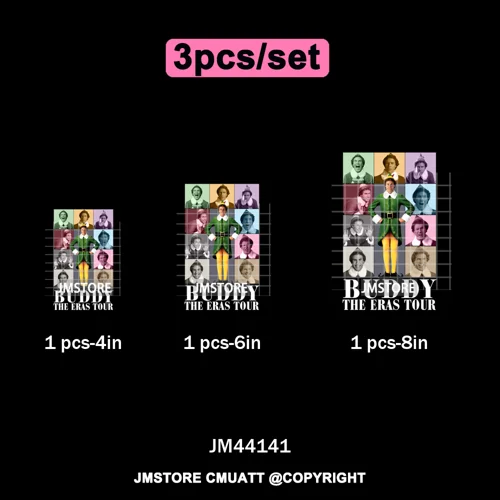 Funny Christmas Movie Quotes Cartoon Characters Santa Iron on Washable DTF Heat Transfer Stickers Ready to Press for Sweatshirts