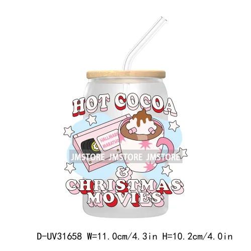 Funny Pet Christmas Holiday Dog Lover Cat Mom UV DTF Transfer Stickers Decals For Libbey Cold Cups Mugs Tumbler Waterproof Santa