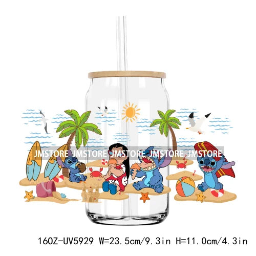 Cute Cartoon Characters Mouse 16OZ UV DTF Cup Wrap Transfers Stickers Custom Labels Durable Waterproof Logo For Libbey Glass Can