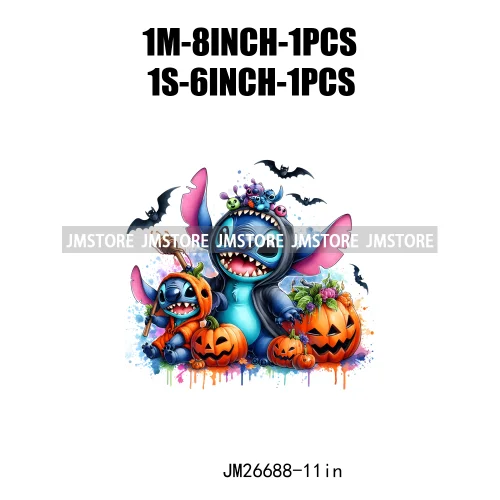 Wholesale Cartoon Character Pumpkin Halloween Scary Vibes Thermal Logo DTF Iron On Transfer Stickers Ready To Press For Clothing