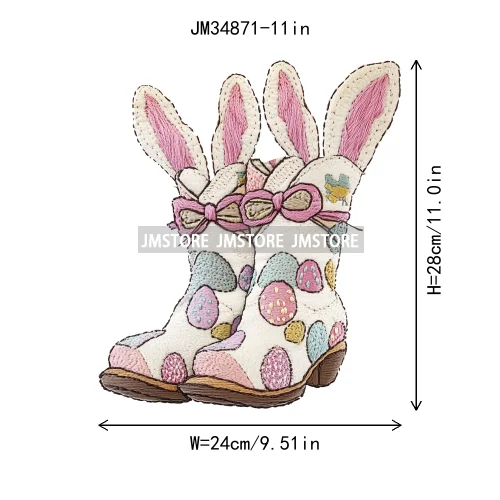 Colorful Howdy Cowboy Boots Western Easter Vibes He Is Risen Cross Bunny Iron On DTF Transfer Sticker Ready To Press For Clothes