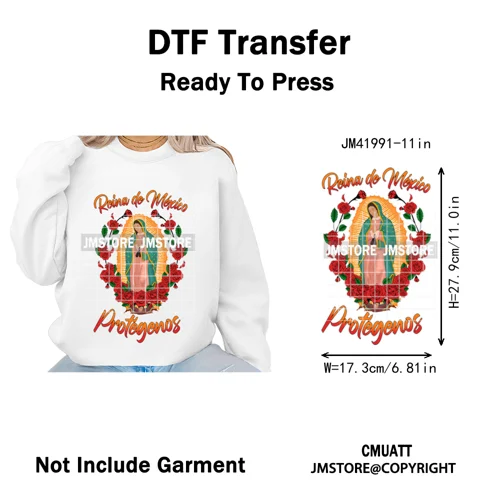 Feliz Navidad Mexican Christmas Concha Santa Latina Holiday Fiesta Iron on DTF Transfers Stickers Ready to Press for T-shirts