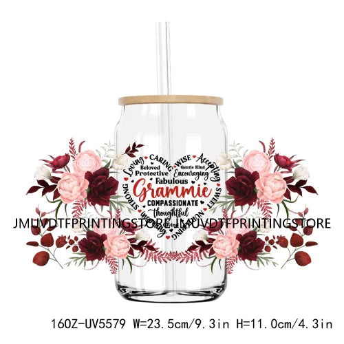 Compassionate Strong Mom Grandma 16OZ UV DTF Cup Wrap Transfer Sticker Custom Label Durable Waterproof Logo For Libbey Glass Can