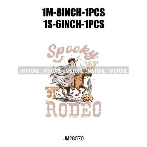 Howdy Pumpkin Ghost Western Fall Vibes Turquoise Coquette Bow Autumn Iron On DTF Transfer Sticker Ready To Press For T-shirts