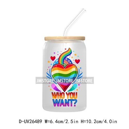 LGBT Quotes UV DTF Transfer Stickers Decals For Libbey Cold Cups Mugs Tumbler Waterproof DIY Custom Logo Labels Rainbow Pride