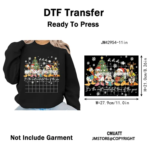 Cartoon Holiday Mouse Gingerbread Baking Christmas Tis The Season Iron on DTF Heat Transfers Stickers Ready to Press for Clothes