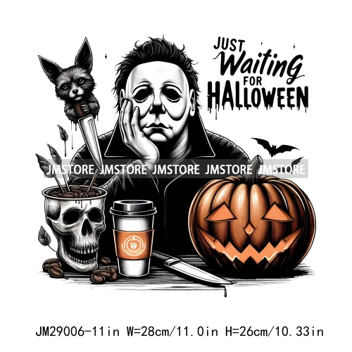 Coquette Horror Never Trust The Living Just Waiting For Halloween Iron On DTF Heat Transfer Stickers Ready To Press For Clothing