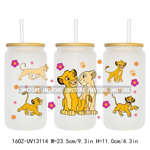 Cartoon Lion Magic King UV DTF Wraps Transfer Sticker Selfadhesive Waterproof High Quality For 16OZ Libbey Glass Can Tumbler