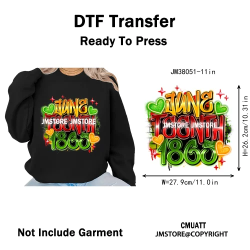 God Says She Is Dope Women Juneteenth 1865 Independence Washable Iron on DTF Transfers Stickers Ready to Press for Clothes