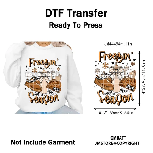 All I Need Is Cozy Winter Drink Coffee Lover Coquette Christmas Iron on Washable DTF Transfer Sticker Ready to Press for Hoodies