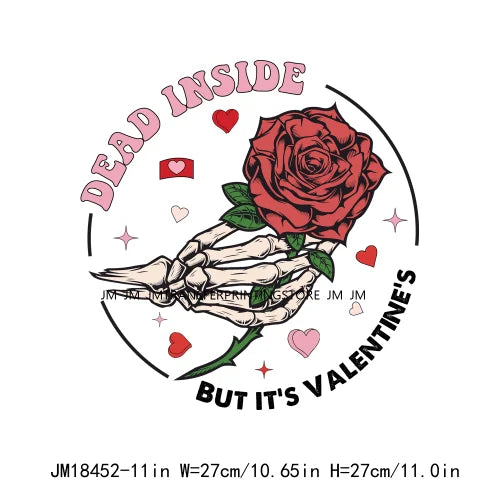 Funny Skeleton Valentine's Day If I Had Feelings They'd Be For You I Steal Hearts Transfer Stickers Ready To Press For T-Shirts