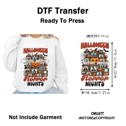 Ghost Spooky Mama Season Trick or Treat Coquette Bow Halloween Iron on DTF Washable Transfer Sticker Ready to Press for Clothing
