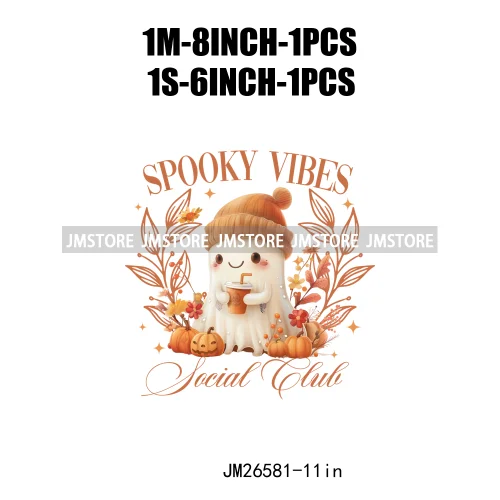 Spooky Halloween Mama Witch Social Club Coquette Bows Ghost Black Cat DTF Iron On Transfer Stickers Ready To Press For Clothing