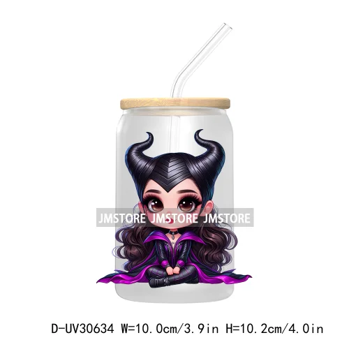 Spooky Cartoon Halloween Characters UV DTF Transfer Stickers Decals For Libbey Cold Cups Mugs Tumbler Waterproof Baby Princess