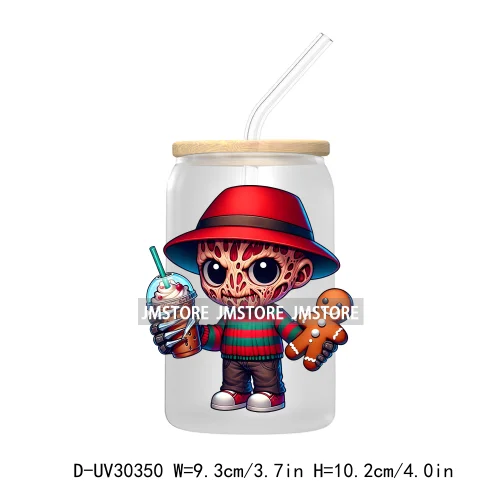 Christmas Horror Movie Killers UV DTF Transfer Stickers Decals For Libbey Cold Cups Mugs Tumbler High Quality Cartoon Characters