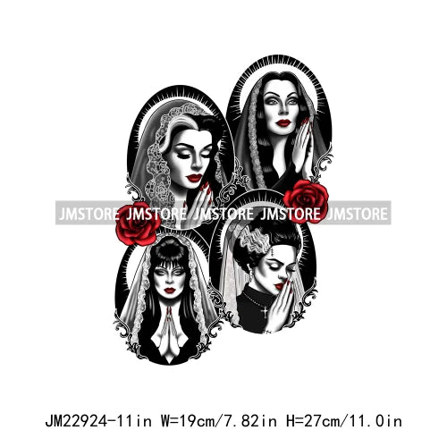 New Black Horror Queen Women Ponte Las Pilas Mexican Design La Llamada Iron On DTF Transfer Stickers Ready To Press For Hoodies