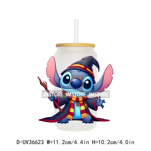 Magic Cartoon Wizard School UV DTF Transfer Stickers Decals Ready To Apply Waterproof For 16OZ Libbey Glass Can Cups Tumbler