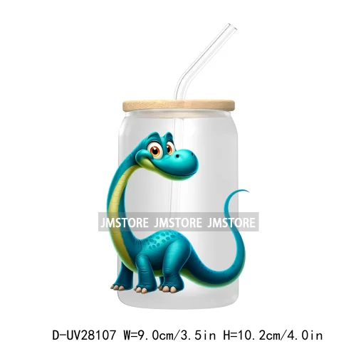 Cute Baby Dinosaur Kids Gift UV DTF Transfer Stickers Decals For Libbey Cold Cups Mugs Tumbler Waterproof Craft Cartoon Animals