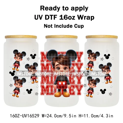 Toy Cartoon Movie Character UV DTF Wraps Transfer Sticker Selfadhesive Waterproof High Quality For 16OZ Libbey Glass Can Tumbler