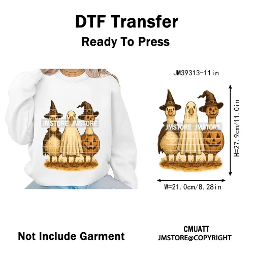 Funny Halloween Quotes Ghouls Stay Spooky Creep It Real Iron on DTF Washable Transfers Stickers Ready to Press for T-shirts Bags