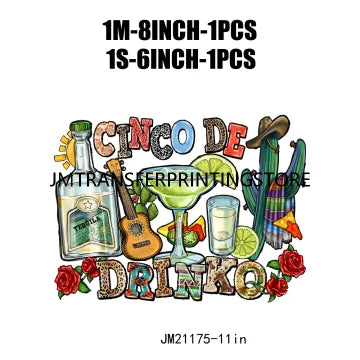 Viva Mexico Cinco De Drinko Logos Mama Cita Cowhide Western Spicy Taco Bout Party Iron On DTF Transfer Stickers For Sweatshirt