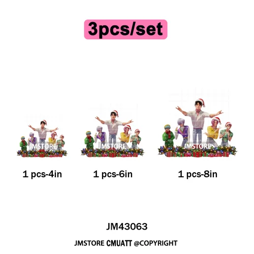 Cartoon Kpop Demon Music Anime Girly Merry Christmas Iron on Washable DTF Heat Transfer Stickers Ready to Press for T-shirts Bag