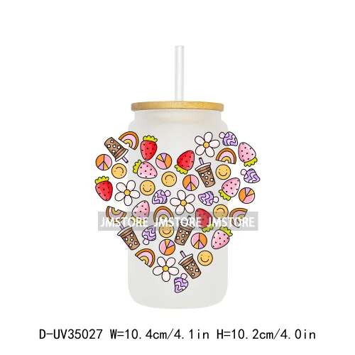 New Positive Quotes Bookish UV Sticker Decals For Libbey Cold Cups Mugs Tumbler Transfer Stickers Waterproof High Quality Labels