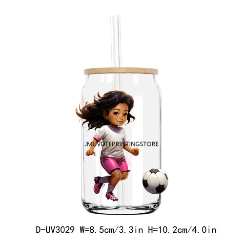 Sport Football Baseball Girl UV DTF Transfers Stickers Decals For Libbey Cold Cups Mugs Tumbler Waterproof DIY Craft