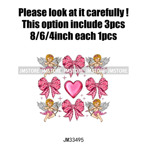 Pink Loved XOXO Coquette Bow Animal Western Cupid Sweet Valentine Iron On DTF Transfers Stickers Ready To Press For Sweatshirts