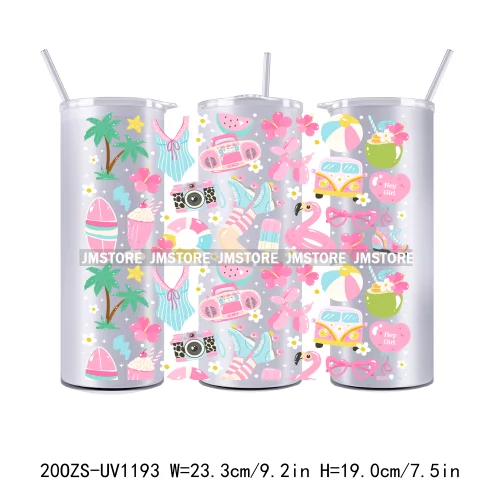Floral Fruit Bookish Affirmation 20OZ Tumbler Wraps Ready To Ship UV DTF Transfer Stickers Waterproof Prints For Skinny Tumbler