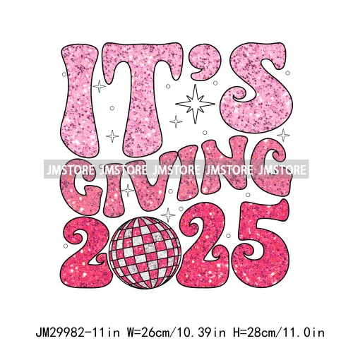 2025 Happy New Year Faux Glitter Holiday 12 New Chapters 365 New Chances Iron On DTF Transfer Sticker Ready To Press For Clothes