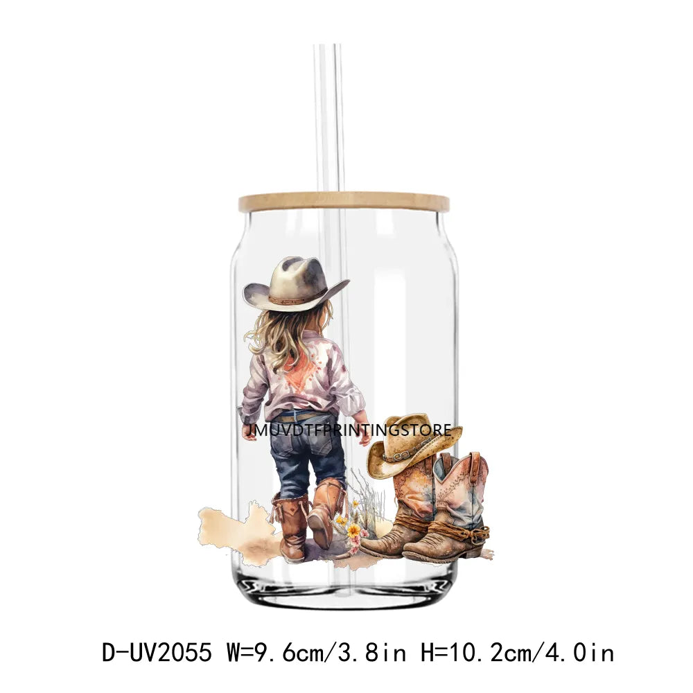 Cow Girls Boots And Sunflowers UV DTF Transfers Stickers Decals For Libbey Cold Cups Mugs Tumbler Waterproof DIY Craft