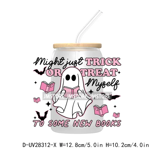 Spooky Ghost Boo Halloween Tis The Season UV DTF Transfer Stickers Decals For Libbey Cold Cup Mugs Tumbler Waterproof Book Ghoul