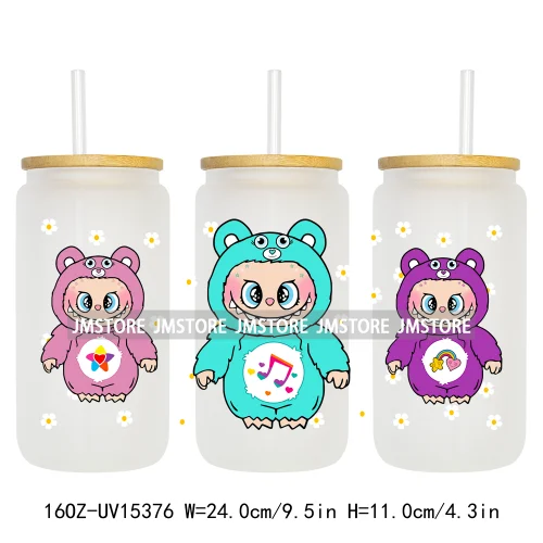 Funny Cartoon Characters Doll Friends 16OZ UV DTF Cup Wraps Ready To Apply Custom Transfer Stickers For Libbey Glass Can Tumbler