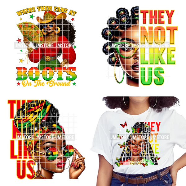 Juneteenth Vibes Black History They Not Like Us Black Queen Washable Iron on DTF Transfers Stickers Ready to Press for Clothing