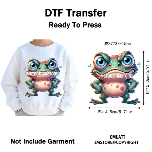 15cm 5.9in Kids Size Funny Pets Lovers Playful Panda Lion Chameleon Animal Iron on DTF Transfer Stickers Ready to Press for Bag