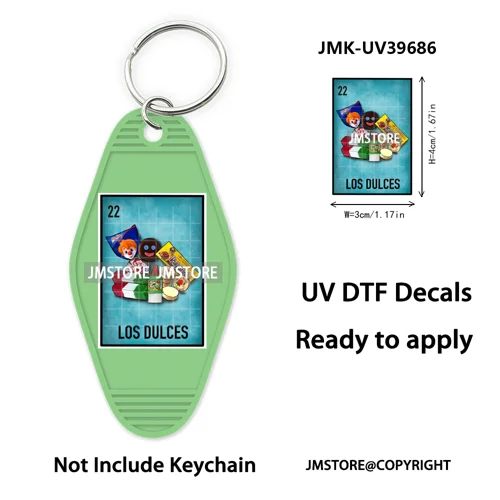 Mexican Conchas Ghost Spooky Halloween UV DTF Motel Keychain Wraps Ready To Apply Waterproof High Quality Hotel Keychain Decals