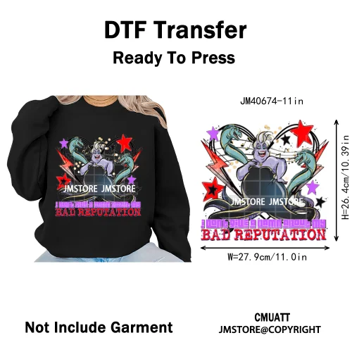 Cartoon Characters Scary Halloween Vibes Bad Killer Mom Iron on DTF Washable Transfers Stickers Ready to Press for Clothing