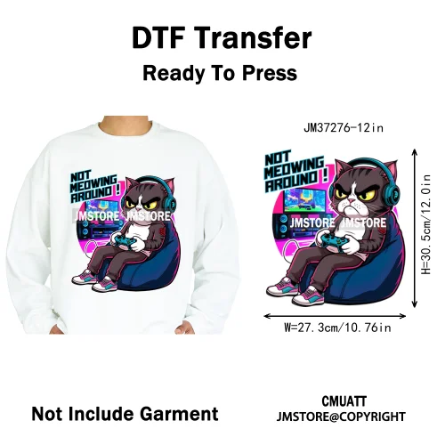 12in Graffiti Streetwear Beasts Cartoon Animals Hip Hop Quotes Iron on DTF Heat Transfers Stickers Ready to Press for Hoodies