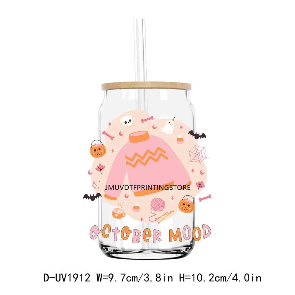 Pumpkin Spice Season Fall Halloween UV DTF Transfers Stickers Decals For Libbey Cold Cups Mugs Tumbler Waterproof DIY Craft