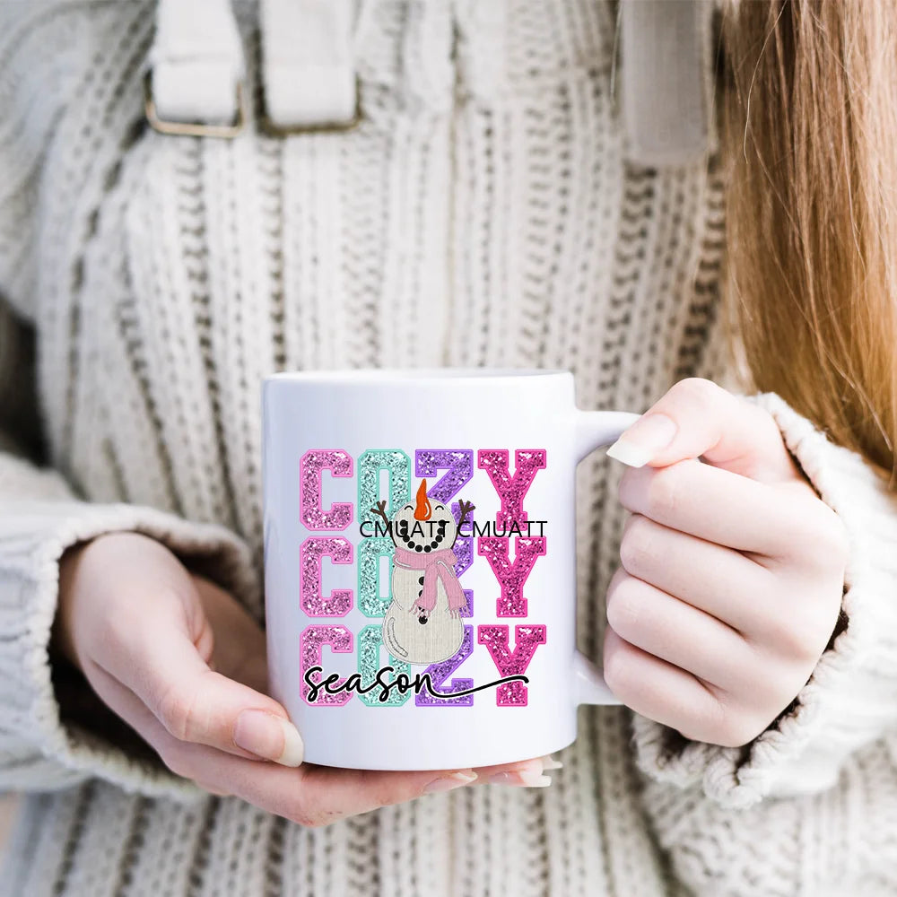 Double Sided Color UV DTF Cup Wraps 16OZ Bulk Waterproof Wholesale Custom Cartoon Cute Princess Mug Glass Water Bottles Sticker