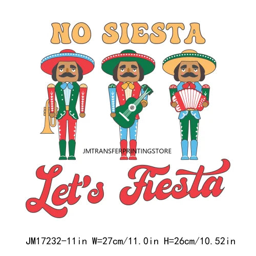 Latin Culture Tacaos Cafecito ChoColatito Pan Dulce Jesus Concha Designs DTF Let's Fiesta Mexican Transfers Stickers For Clothes