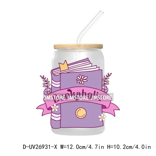 Bee A Book Warm 16OZ UV DTF Cup Wrap Transfer Stickers Custom Labels Waterproof Logo For Libbey Glass Can Motivational Saying