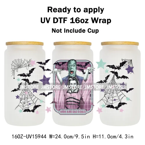 Halloween Horror Characters Scary Movie Killers 16OZ UV DTF Cup Wraps Ready To Apply Transfer Stickers For Libbey Glass Can Mugs